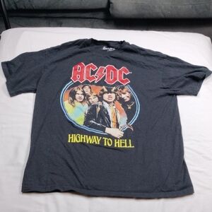 AC/DC Black Cotton T-Shirt Size Large